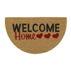 HAMAT Kokosmat Ruco Welcome Home Halfrond - 75x45cm - Naturel - Deurmat