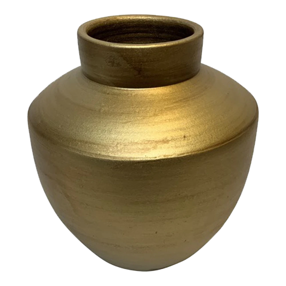 Vaas Creswell - D27 X H28cm - Mat Goud 4 Vaas Creswell - D27 X H28cm - Mat Goud - Afbeelding 2