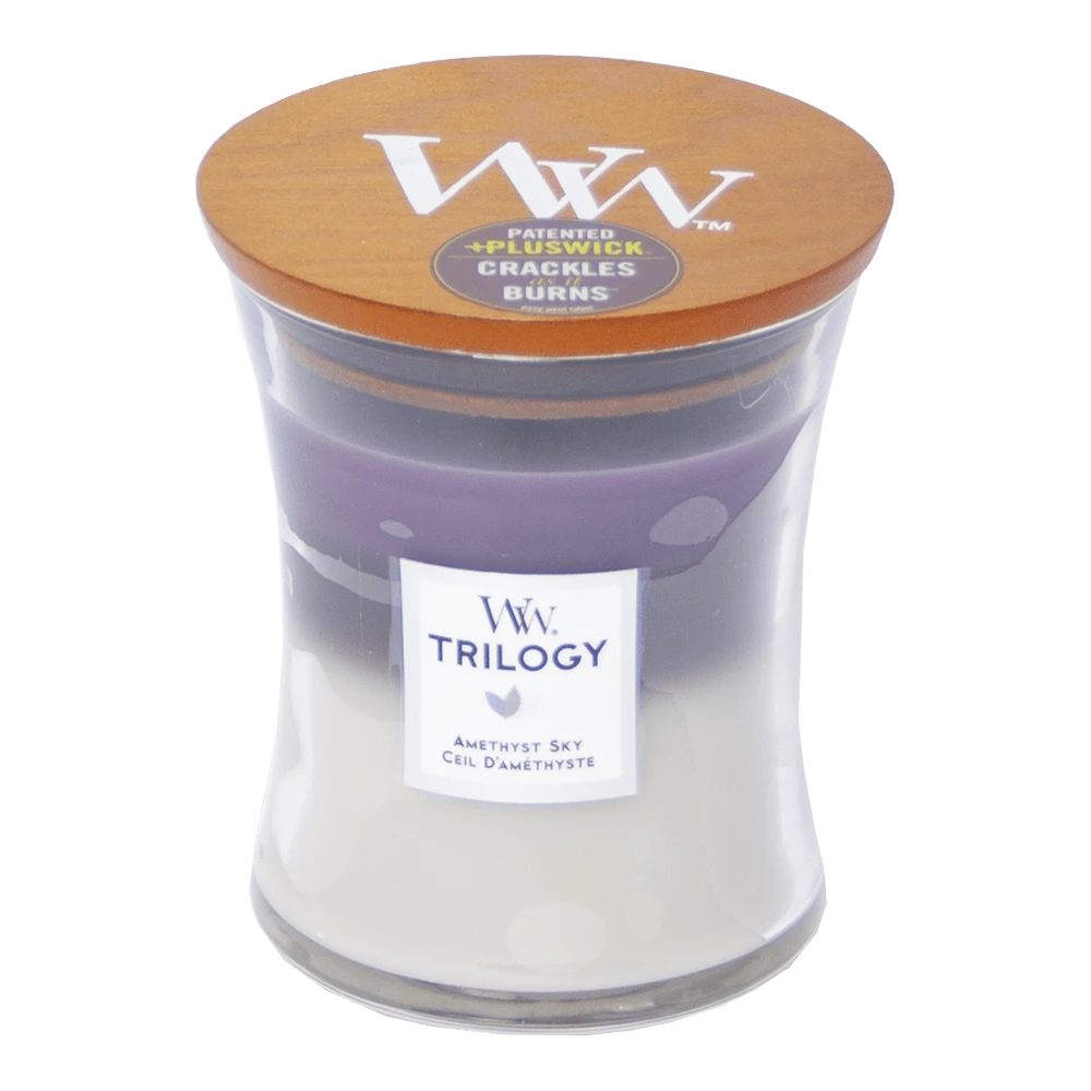 Woodwick Amethyst Sky Trilogy Medium Candle - Geurkaars 3 Woodwick Amethyst Sky Trilogy Medium Candle - Geurkaars