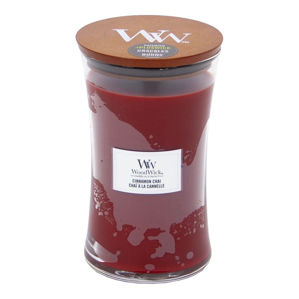 Woodwick Cinnamon Chai Large Candle - Geurkaars 3 Woodwick Cinnamon Chai Large Candle - Geurkaars