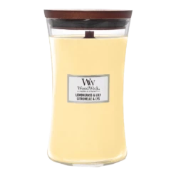 Woodwick Lemongrass & Lily Large Candle - Geurkaars