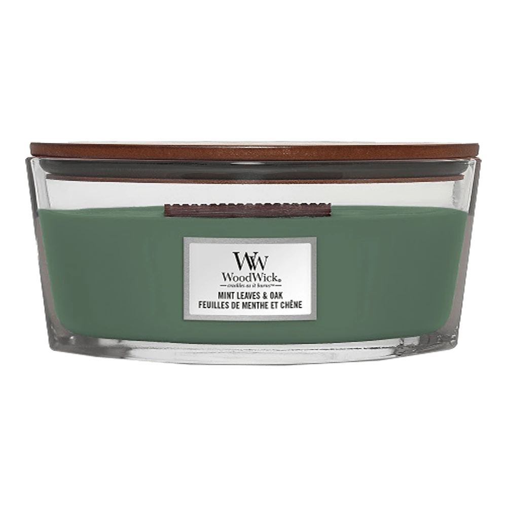 Woodwick Mint Leaves & Oak Ellipse Candle - Geurkaars 3 Woodwick Mint Leaves & Oak Ellipse Candle - Geurkaars