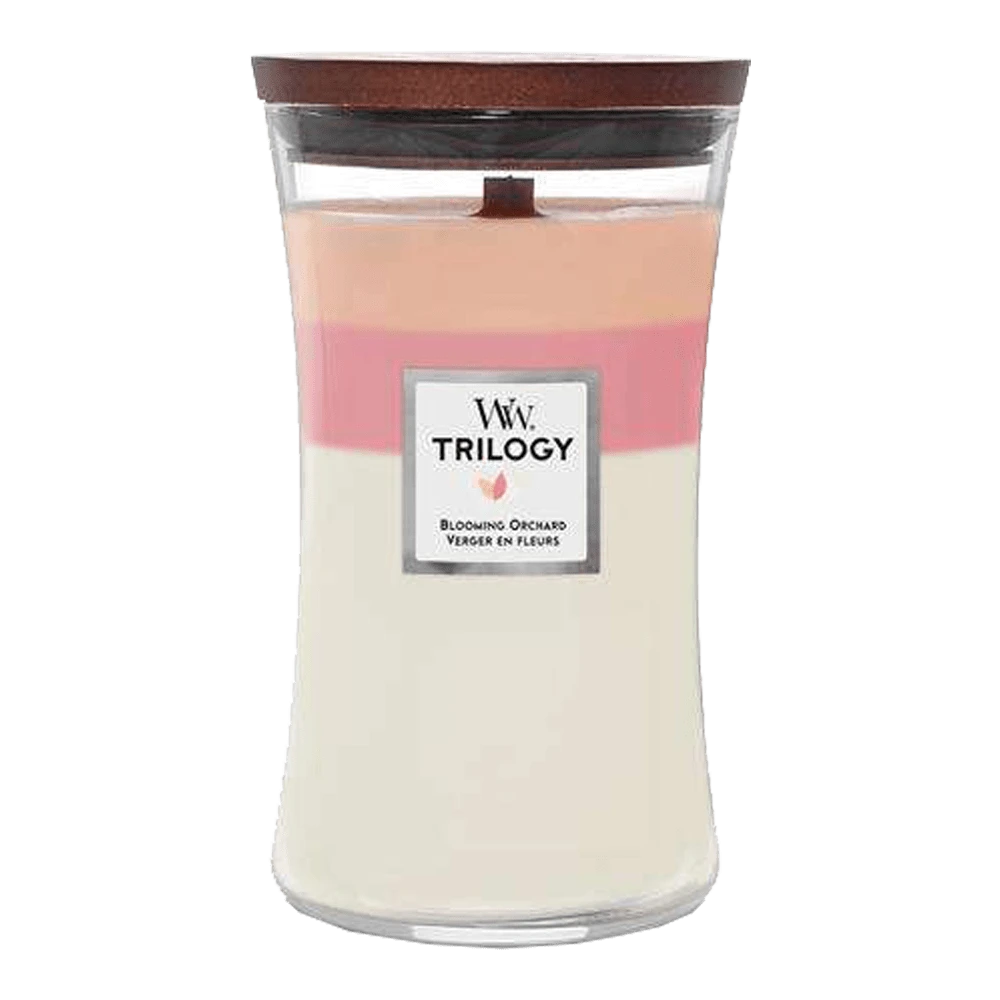 Woodwick Trilogy Blooming Orchard Large Candle - Geurkaars 2 Woodwick Trilogy Blooming Orchard Large Candle - Geurkaars