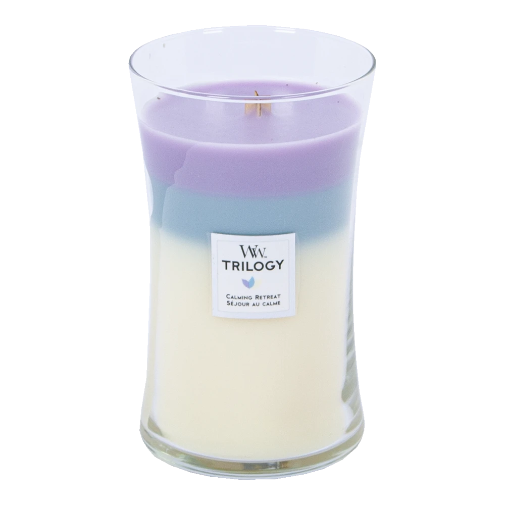 Woodwick Trilogy Calming Retreat Large Candle - Geurkaars 4 Woodwick Trilogy Calming Retreat Large Candle - Geurkaars - Afbeelding 2