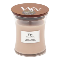 Woningverbetering Winkel 22 Woodwick Vanilla & Sea Salt Medium Candle - Geurkaars